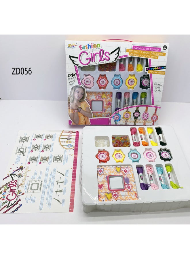 DIY Beaded Handmade Watch Bracelet Bracelet Woven Set Children's Educational Play Toys-Color:ZD057 Loose Bead Woven Watch  - Image 4