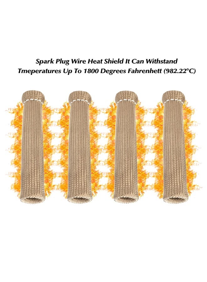 Generic 8PCS Titanium Spark Plug Wire Boots Thermal Protection Insulator Sleeve 2500 F High Temp Protection Heat shield Cover Wrap for Car Truck (Brown)  - Image 2