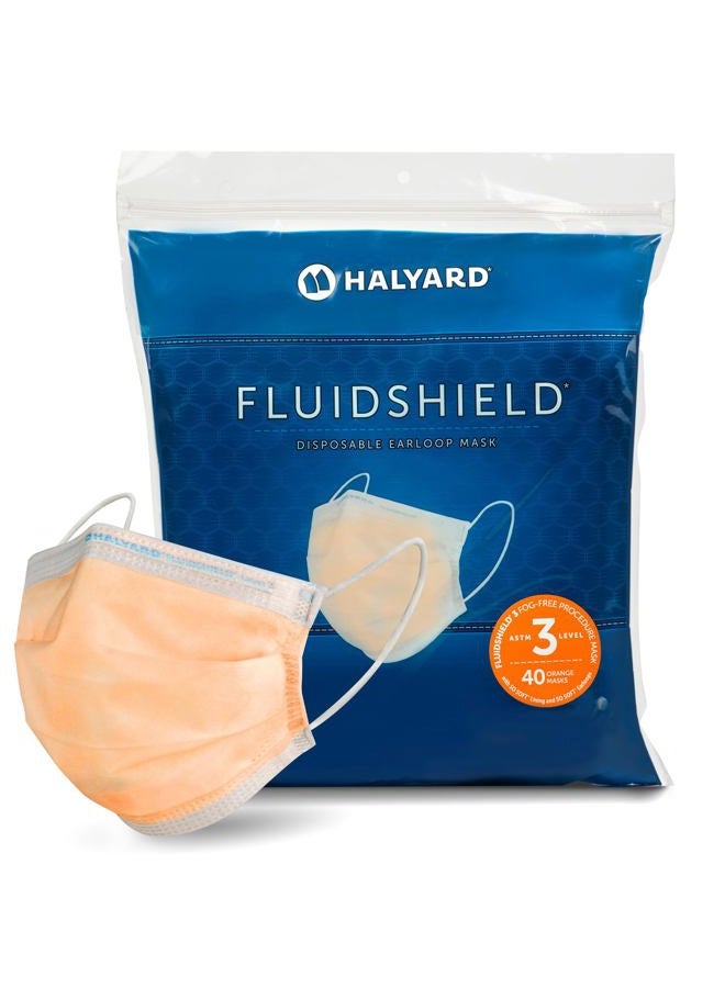 HALYARD قناع FLUIDSHIELD 3 47107 القابل للتصرف المضاد للضباب مع بطانة ناعمة (عبوة من 40) برتقالي - Image 1