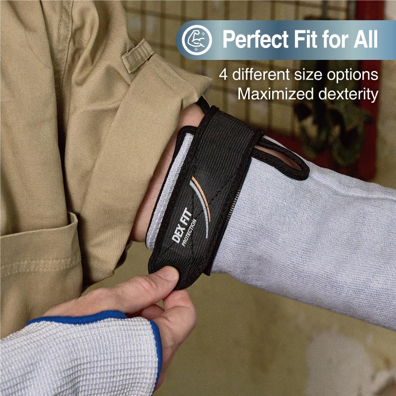 DEX FIT أكمام مقاومة للقطع DEX FIT SSG913S ANSI A9 مع فتحة للإبهام، أغطية ذراع مريحة للبشرة الرقيقة والكدمات، حزام مضاد للانزلاق، قابلة للغسل في الغسالة؛ أزرق M 1 زوج - Image 4