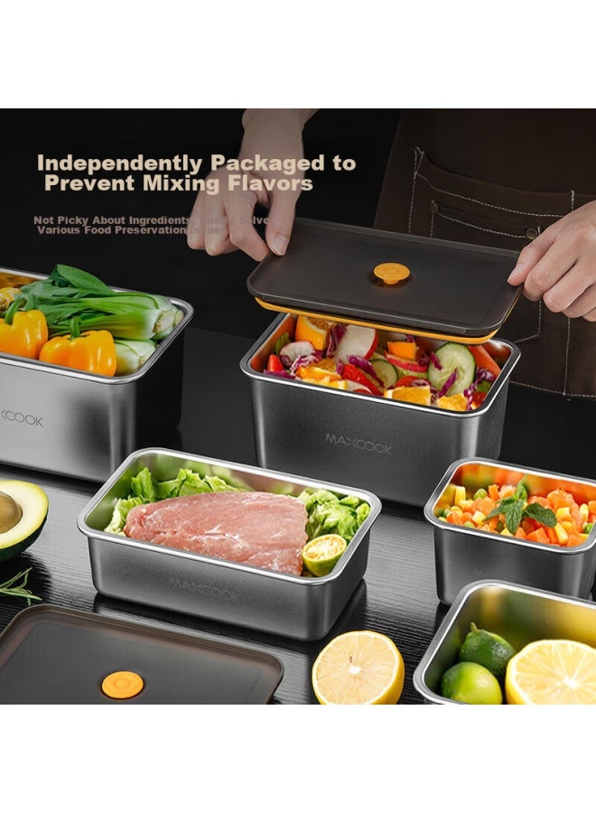 MAX COOK Meichun 304 Stainless Steel Food Storage Container With Lid, Lunch Box, Bento Box, Refrigerator Sealed Storage Box, 1500ml, Mcft5571 - Image 5