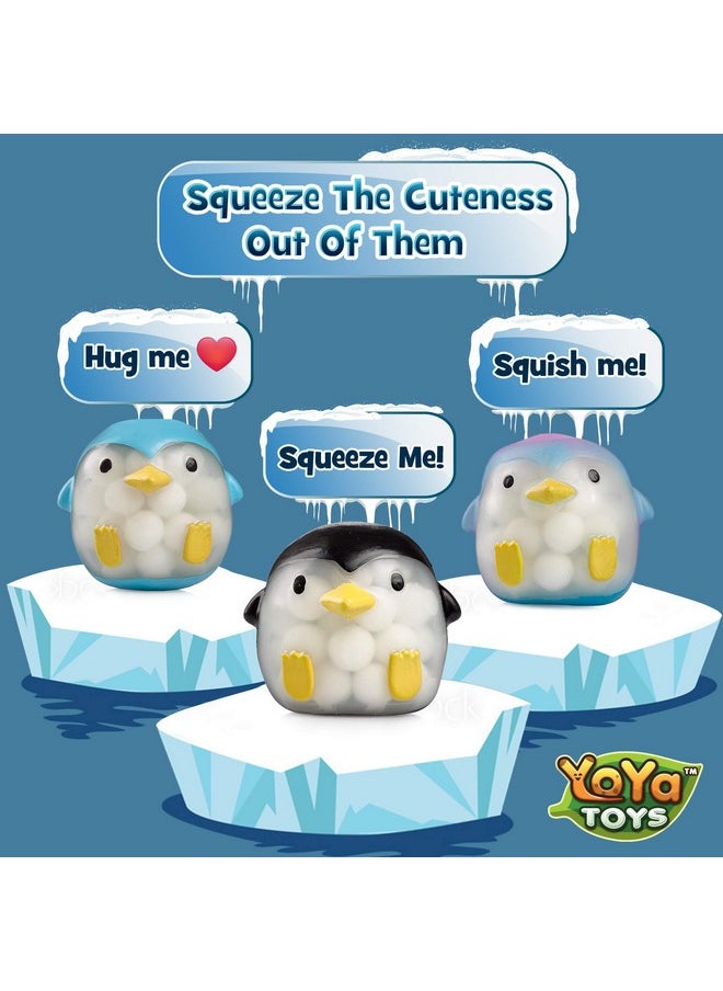 YoYa Toys Dna Balls Penguin Stress Balls By Yoya Toys (3-Pack) - Stimulating, Calming Squishy Sensory And Fidget Toys For Kids And Adults - Ideal For Autism, Adhd, Fidgeting, And Breaking Bad Habits  - Image 2
