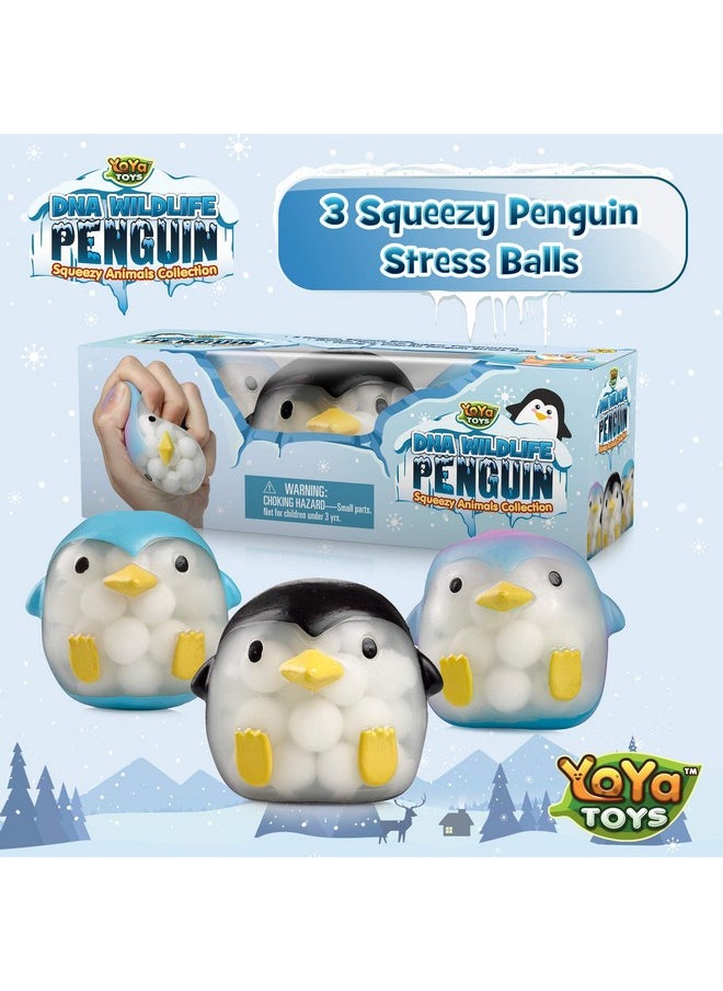 YoYa Toys Dna Balls Penguin Stress Balls By Yoya Toys (3-Pack) - Stimulating, Calming Squishy Sensory And Fidget Toys For Kids And Adults - Ideal For Autism, Adhd, Fidgeting, And Breaking Bad Habits  - Image 4