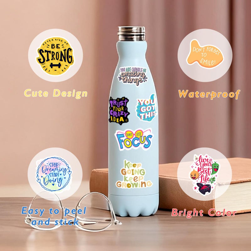 BBPOOL Inspirational Stickers for Adults Teens Kids, 100PCS Waterproof Motivational Words Stickers for Waterbottle Journaling Scrapbook Laptop Phone Positive Affirmations - Image 3