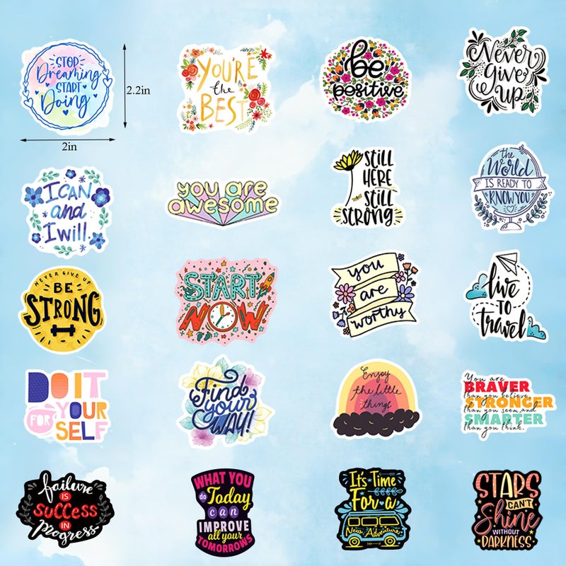 BBPOOL Inspirational Stickers for Adults Teens Kids, 100PCS Waterproof Motivational Words Stickers for Waterbottle Journaling Scrapbook Laptop Phone Positive Affirmations - Image 2