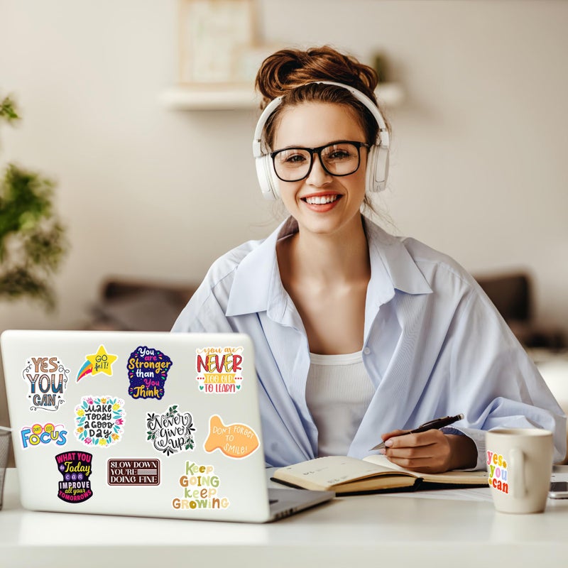 BBPOOL Inspirational Stickers for Adults Teens Kids, 100PCS Waterproof Motivational Words Stickers for Waterbottle Journaling Scrapbook Laptop Phone Positive Affirmations - Image 4