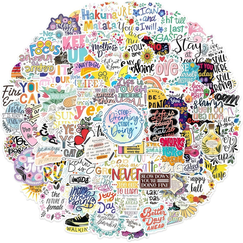 BBPOOL Inspirational Stickers for Adults Teens Kids, 100PCS Waterproof Motivational Words Stickers for Waterbottle Journaling Scrapbook Laptop Phone Positive Affirmations - Image 1