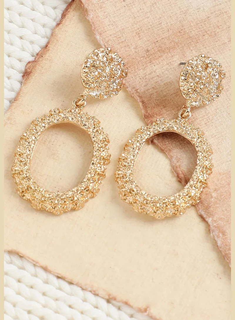 SOHI Gold Plated Party Designer Stone Drop Earring For Women
