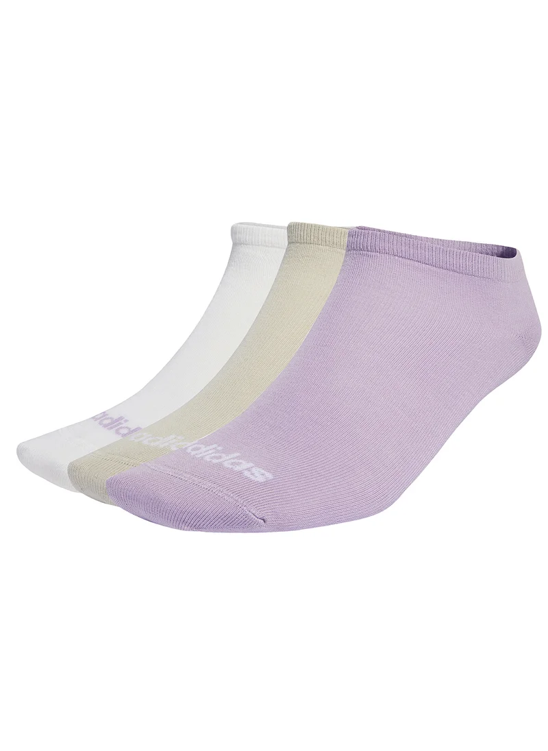 Adidas 3 Pack Thin Linear Low-Cut Socks
