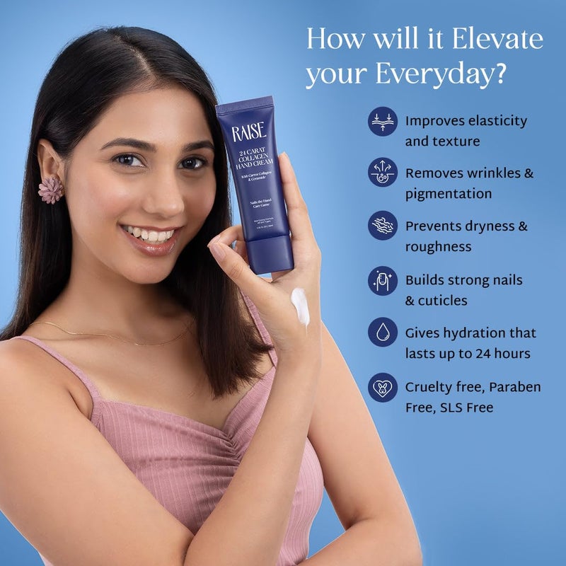 Raise Hand  Body Care Combo Multipurpose Aloe Vera Gel  Carrot Collagen Hand Cream  Infused with Niacinamide  85 Bulgarian Rose Water Instant Cooling  Hydration  Vegan  85ml30ml - Image 4