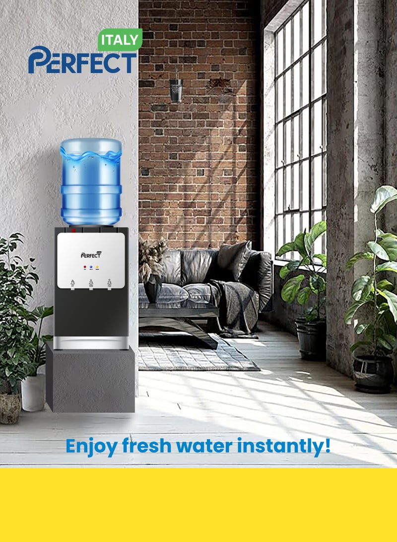 برفكت موزع مياه صغير مثالي للطاولة، مياه ساخنة وباردة ودافئة، متين، سهل الاستخدام، مثالي للمنزل والمكتب، 5 لتر، أسود/فضي - Image 5