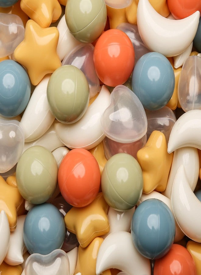 TRENDPLAY Star Ball Pit Balls 100-Piece Set: Vibrant Mix of Shapes - Mix Stars Shapes for Kids, Perfect for Parties, Playtime, Cream Orange+ Green+ Blue+ Clear - Image 1