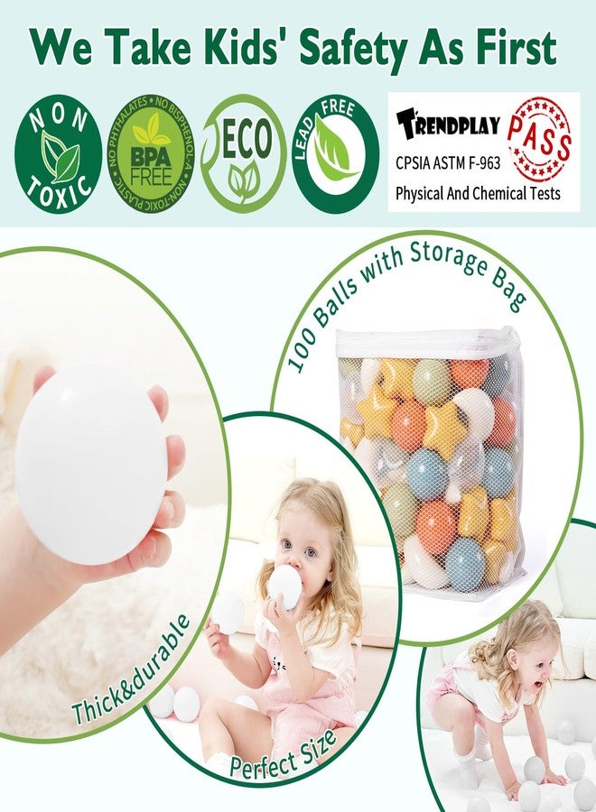 TRENDPLAY Star Ball Pit Balls 100-Piece Set: Vibrant Mix of Shapes - Mix Stars Shapes for Kids, Perfect for Parties, Playtime, Cream Orange+ Green+ Blue+ Clear - Image 4