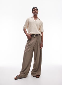 TOPMAN Knitted Cotton Revere Polo  - Image 4