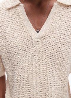 TOPMAN Knitted Cotton Revere Polo  - Image 3