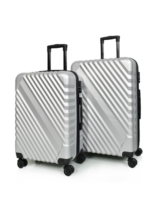 مورانو طقم شنط سفر لون فضي مكون من 3 حقائب أمتعة 4 عجلات - Image 3