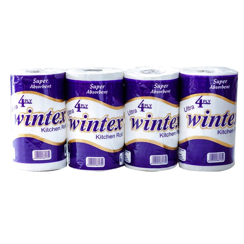 WINTEX ULTRA 4 Ply Kitchen Paper Towels/Rolls (White) (Set of 8 Rolls) - Image 1