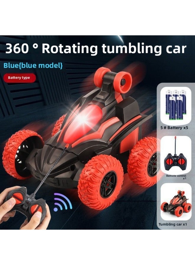 Remote Control Car Toy Boy Wireless Remote Control Off-road Vehicle Electric Rollover Stunt Children High Speed Small Car Foreign Trade-Color:Rolling Car 【red】 Wireless Remote Control/flip Light-Proportion:Rechargeable Battery + Screwdriver + Remote Control - Image 1
