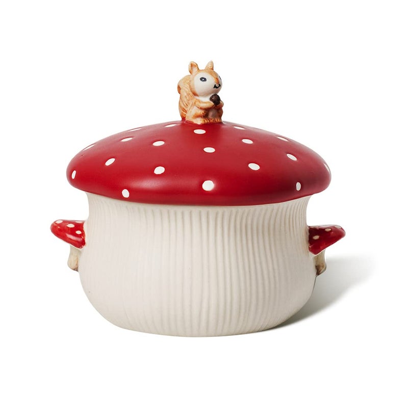 RESVUGA Large Soup Bowl Double Mushroom Handle Mushroom Lid Safety Matt Ceramics 32 oz Noodles Bowls Use for Stew Salad Porridge More - Image 1