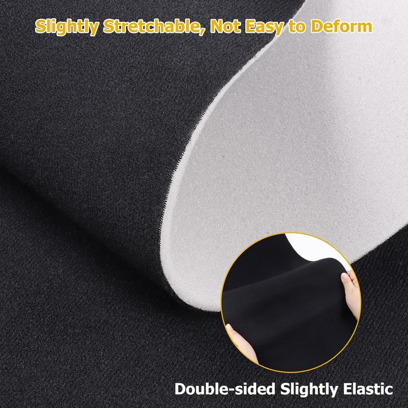 usauto 85" x 60" Automotive Roof Upholstery Headliner Fabric Craft Foam Backing Replacment Car Marine Interiors Black - Image 3