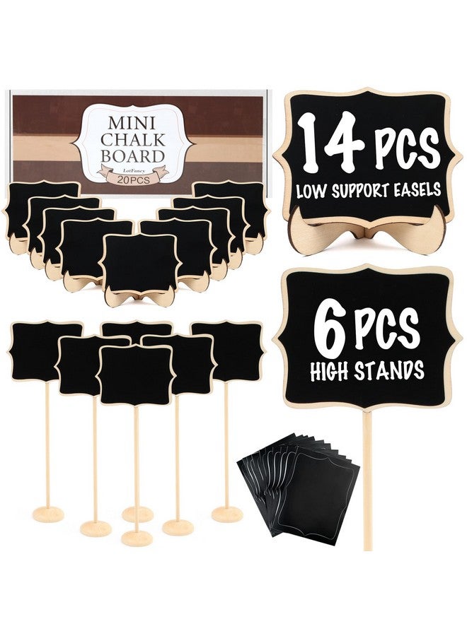 LotFancy Mini Chalkboard Signs 20 Pack With Support Easels And 10 Extra Stickers, Food Labels For Party Buffet Table, Weddings, Table Numbers, Message Board And Event Decorations - Image 1