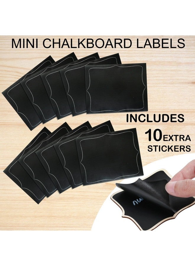 LotFancy Mini Chalkboard Signs 20 Pack With Support Easels And 10 Extra Stickers, Food Labels For Party Buffet Table, Weddings, Table Numbers, Message Board And Event Decorations - Image 3