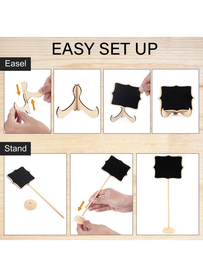 LotFancy Mini Chalkboard Signs 20 Pack With Support Easels And 10 Extra Stickers, Food Labels For Party Buffet Table, Weddings, Table Numbers, Message Board And Event Decorations - Image 4