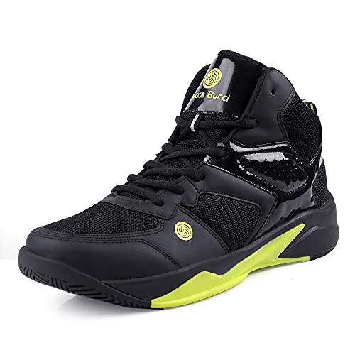 Bacca Bucci® Men's Wager Basketball Shoes with Natural Rubber Sole & Breathable Upper- Black, Size UK8 - Image 1
