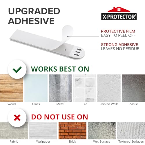 X-Protector Picture Hanging Strips - 20 Pairs Damage Free Picture Hangers - Self Adhesive Hangers Without Nails - Heavy Duty Wall Hanging Strips - Wall Sticky for Hanging Up to 20 LBS (Size L) - Image 5