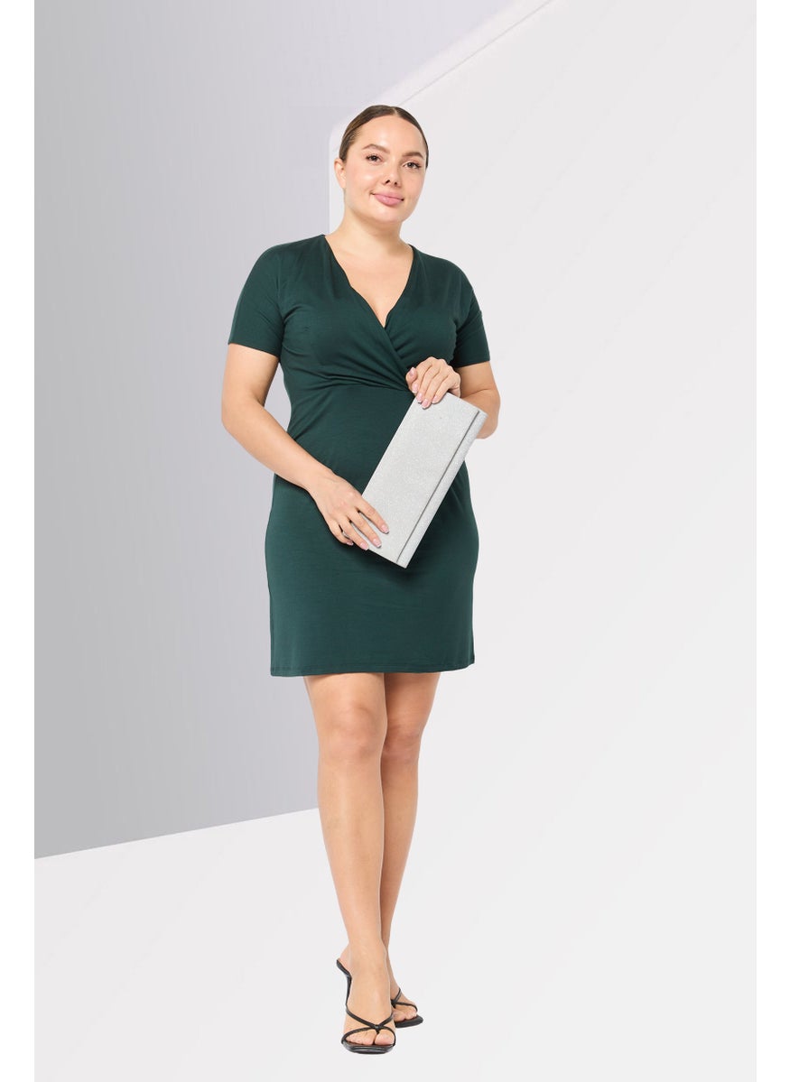 Harmont & Blaine - Women Solid Mini Dress, Green - Image 1