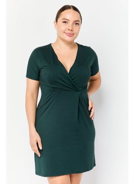 Women Solid Mini Dress, Green