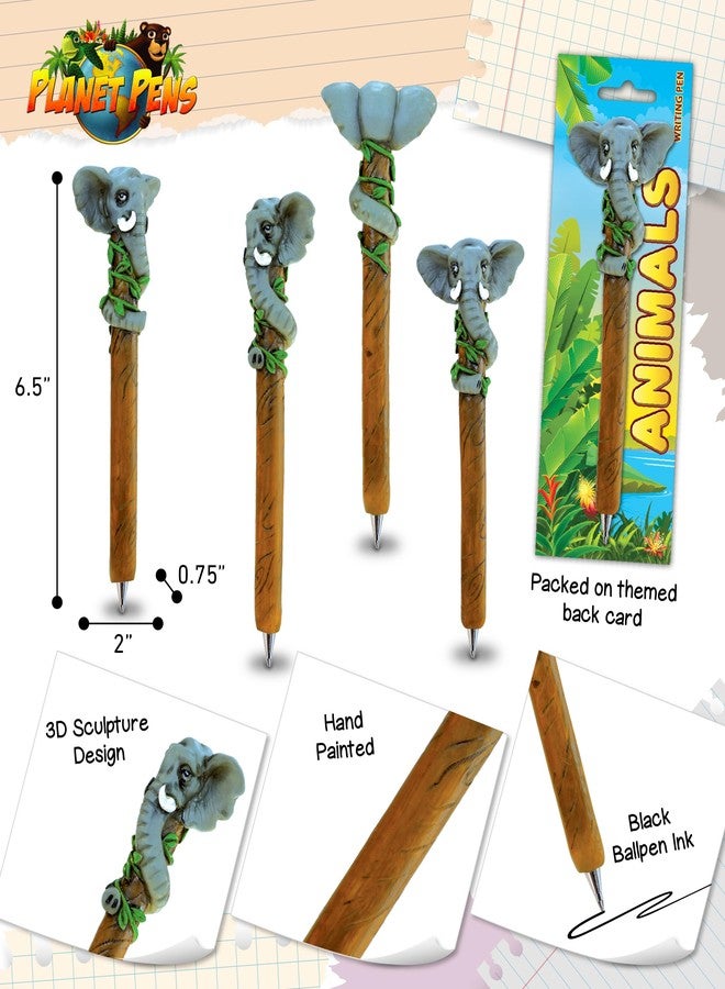 Puzzled Planet Pens Elephant Resin Novelty Pen - Cute Elephant Gifts for Women, Decorative Pens for Kids, Unique Office Supplies For Women, and Creative Journaling Supplies for Students - Image 3