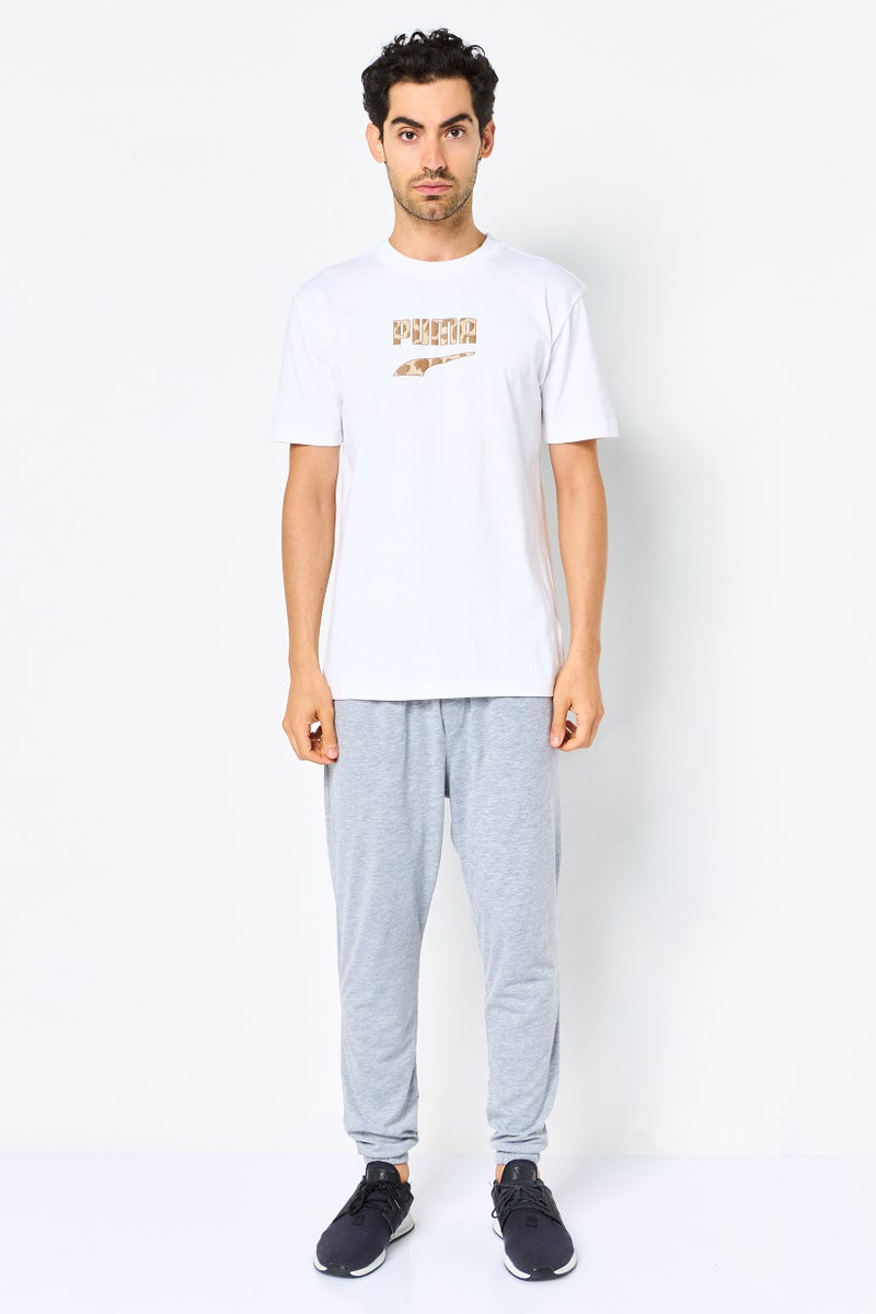 PUMA تي شيرت رجالي بقصة عادية بأكمام قصيرة، أبيض - Image 2