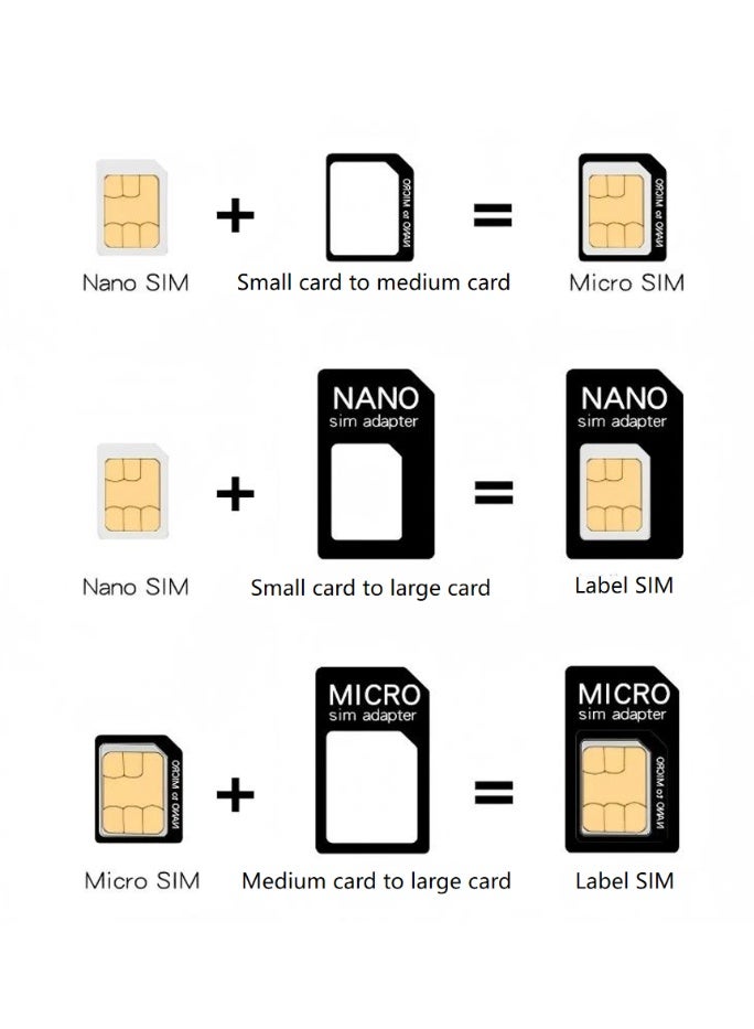 3Pack Sim Card Adapter Nano Micro - Standard 4 in 1 Converter Kit with Steel Tray Eject Pin - Image 4