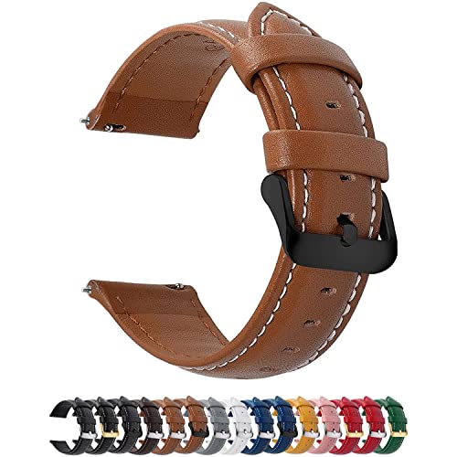 Fullmosa Watch Band, Quick Release Leather Watch Strap for Men Women, Replacement Bands Width 14mm 16mm 18mm 19mm 20mm 21mm 22mm 24mm - Image 1