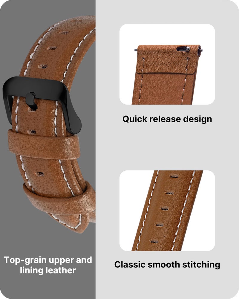 Fullmosa Watch Band, Quick Release Leather Watch Strap for Men Women, Replacement Bands Width 14mm 16mm 18mm 19mm 20mm 21mm 22mm 24mm - Image 4