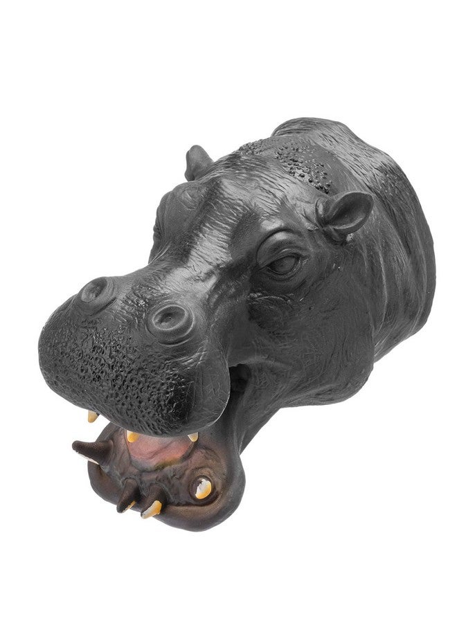 Yolococa Hippopotamus Hand Puppet Realistic Latex Soft Animal Toy Storytelling Role Play Party Supplies for Kids - Image 1