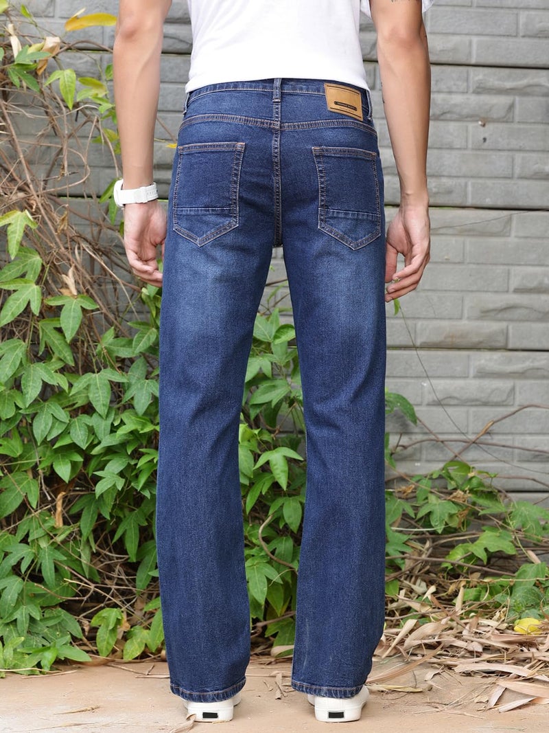 Thomas Scott Men's Mid-Rise Clean Look Boot Cut Jeans (TSJ216_Dark Indigo, 36) - Image 4