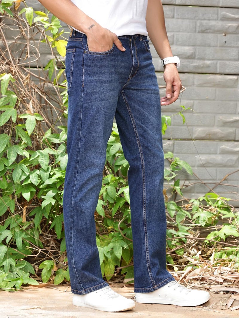 Thomas Scott Men's Mid-Rise Clean Look Boot Cut Jeans (TSJ216_Dark Indigo, 36) - Image 3