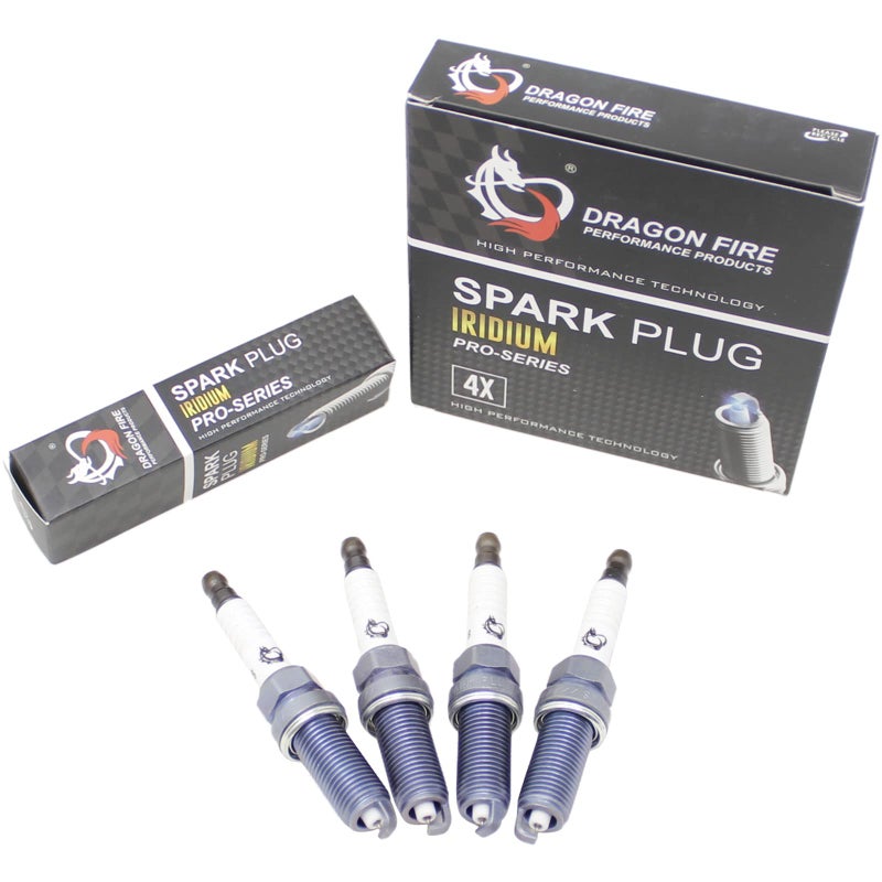 DRAGON FIRE PERFORMANCE IRIDIUM Spark Plug Set Compatible with Nissan Altima Frontier Sentra Rogue Versa 16L 18L 20 25 0719 3490 224011HC1B 224013TA1B FXE20HE11C 97292 LKAR6AHX OEM Fit DFSP1008x4