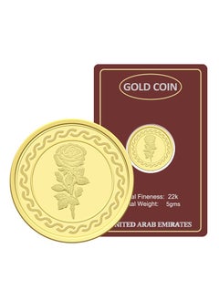 FK Jewellers Gold 22KT Flower Design 5 Grams Coin  - Image 1