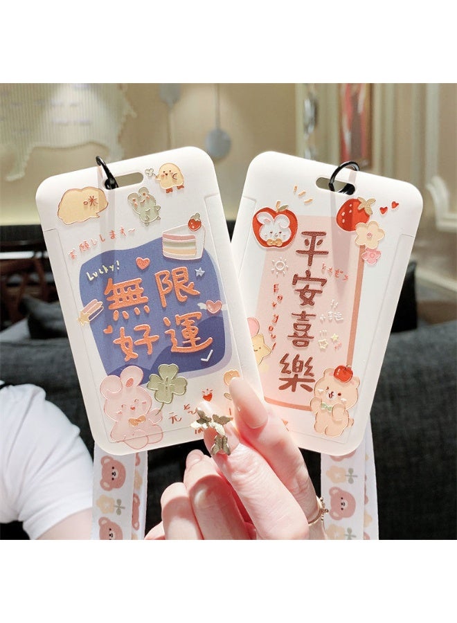 NIBEMINENT 1 - Piece Infinite Good Luck Kpop Photo Card Holder Pendant Key Chain ID Badge Holder ID Card Holder Photo Card Protector for School ID Office ID Access Card for Women Girls - Image 2