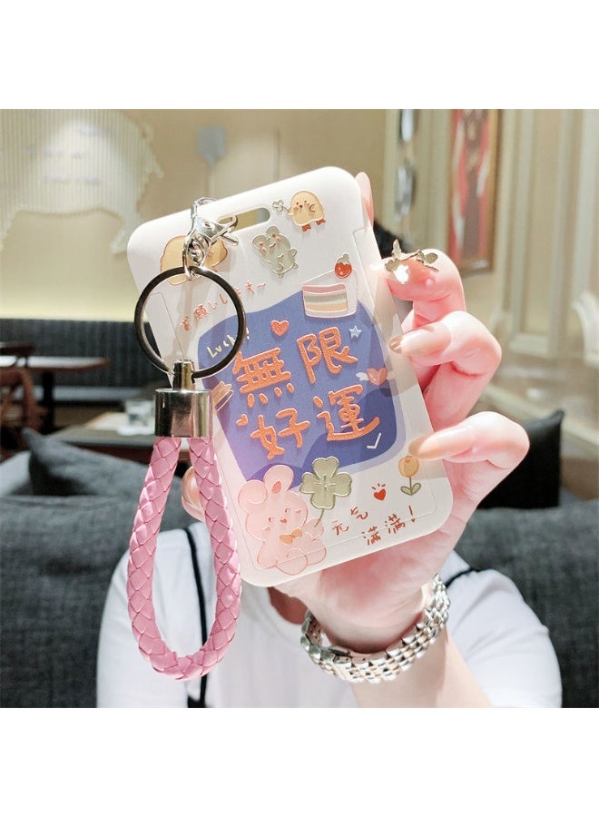 NIBEMINENT 1 - Piece Infinite Good Luck Kpop Photo Card Holder Pendant Key Chain ID Badge Holder ID Card Holder Photo Card Protector for School ID Office ID Access Card for Women Girls - Image 1