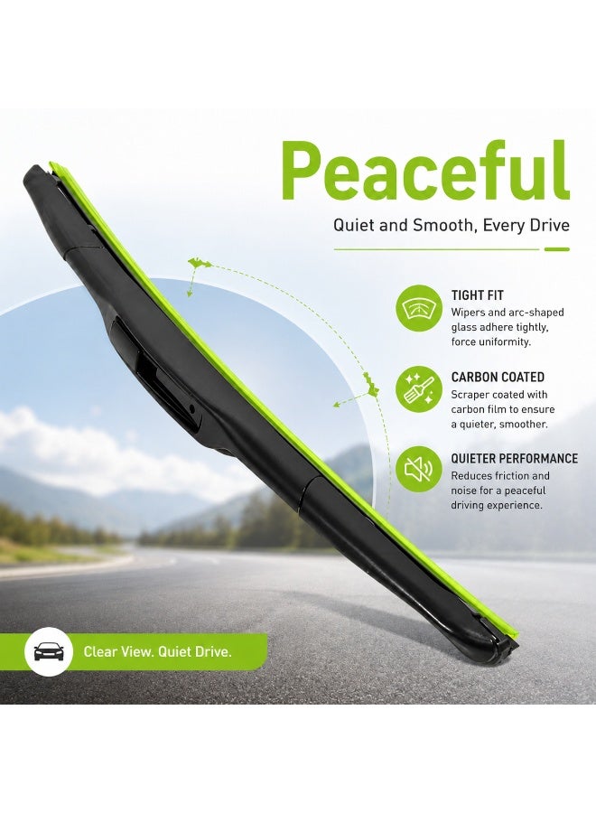 HANSA 16 Inch (410mm) Hybrid Windshield Wiper Blade Universal Car Wiper Blade Silicone Coated Rubber Quiet Streak-Free Wiping All Weather Front Windshield Wiper Easy Installation Clear Visibility Durable Replacement Blade ERPCWP 10228 - Image 4