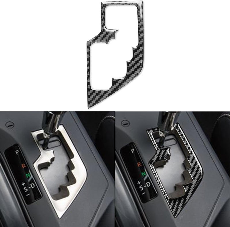 NVCNX Real Premium Carbon Fiber Car Center Console Automatic Transmission Gear Shift Panel Cover Decal Compatible with Toyota RAV4 2013 2014 2015 XLE LE Limited Interior Trim Accessories Black - C - Image 1