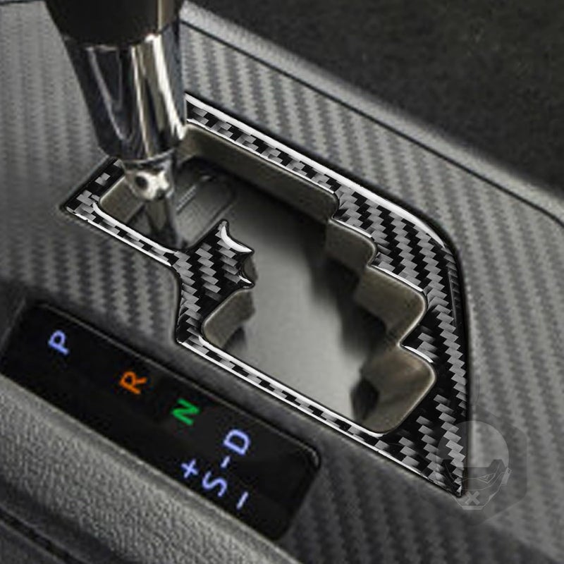 NVCNX Real Premium Carbon Fiber Car Center Console Automatic Transmission Gear Shift Panel Cover Decal Compatible with Toyota RAV4 2013 2014 2015 XLE LE Limited Interior Trim Accessories Black - C - Image 4