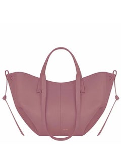 French Polen Tote Bag Soft Genuine Leather Underarm Shopping Bag Fashionable Handheld Single Shoulder Commute Large Capacity Bag Lilac purple small
