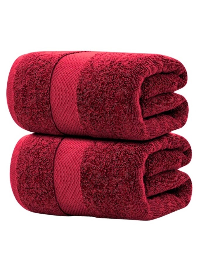 Aten Homeware ATEN Homeware Supreme Egyptian Cotton Bath Sheet Set – 2 Piece Set with 2 Jumbo Size Bath Sheets 90 x 160 cm, Ultra Soft, Highly Absorbent, OEKO-TEX Certified, Made in Egypt - (Cranberry) - 2 PIECES  - Image 1