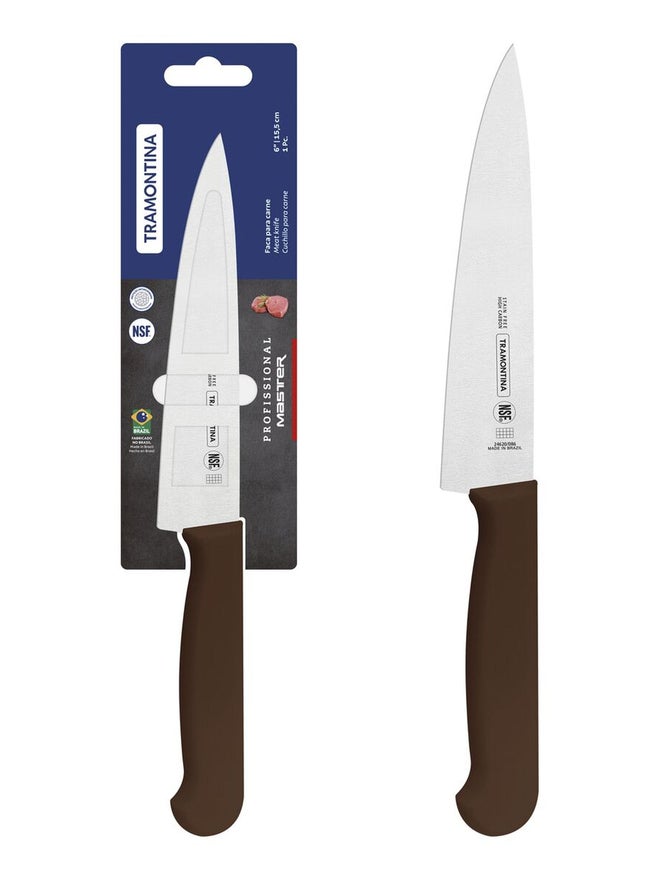 ترامونتينا سكين لحم ترامونتينا احترافي  بوصات بشفرة ستانلس ستيل ومقبض بولي بروبلين بني بحماية مضادة للميكروبات - Image 1