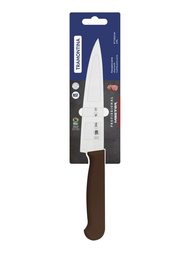 ترامونتينا سكين لحم ترامونتينا احترافي  بوصات بشفرة ستانلس ستيل ومقبض بولي بروبلين بني بحماية مضادة للميكروبات - Image 2